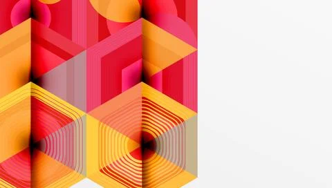 Creative hexagons geometric shapes design Illustrazione stock