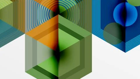 Creative hexagons geometric shapes design Illustrazione stock