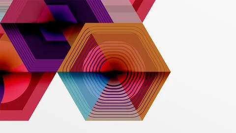 Creative hexagons geometric shapes design Stockillustratie