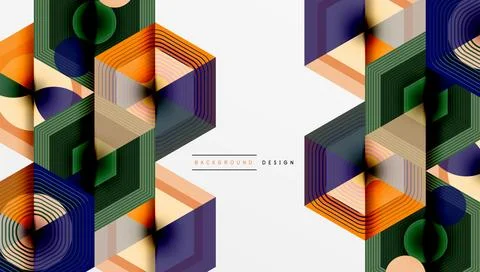 Creative hexagons geometric shapes design 스톡 일러스트