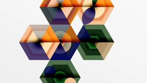Creative hexagons geometric shapes design Stock Illustration
