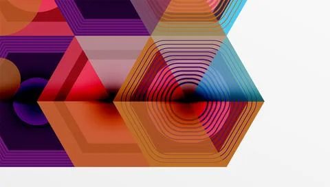 Creative hexagons geometric shapes design 스톡 일러스트