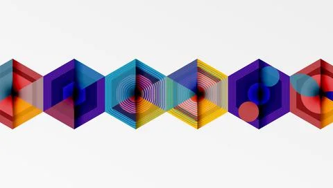 Creative hexagons geometric shapes design 스톡 일러스트