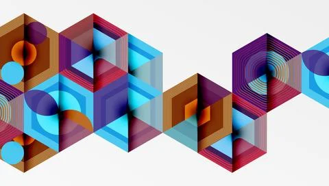 Creative hexagons geometric shapes design Stockillustratie