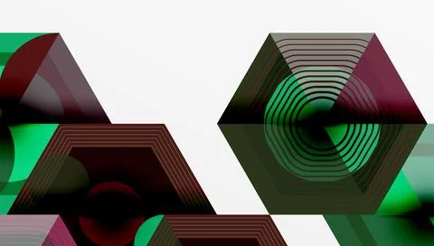Creative hexagons geometric shapes design 스톡 일러스트