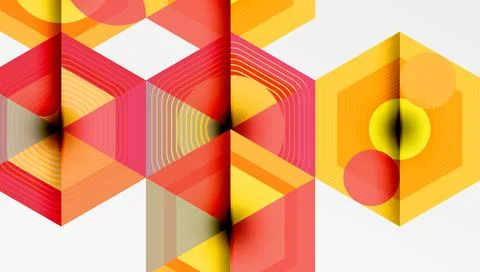 Creative hexagons geometric shapes design Illustrazione stock