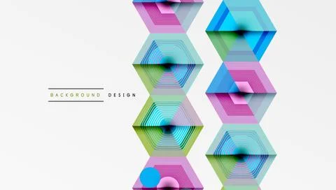 Creative hexagons geometric shapes design Stock Illustration