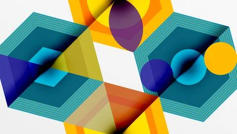 Creative hexagons geometric shapes design 스톡 일러스트