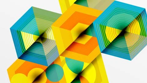 Creative hexagons geometric shapes design Stockillustratie