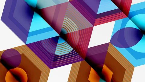 Creative hexagons geometric shapes design Stockillustratie