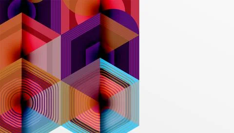 Creative hexagons geometric shapes design Stockillustratie