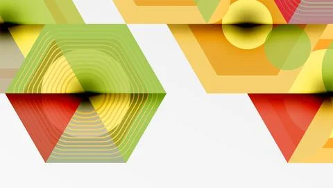 Creative hexagons geometric shapes design Stock Illustration