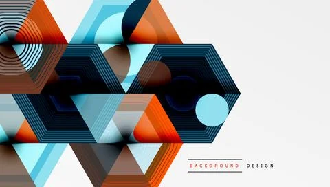 Creative hexagons geometric shapes design Stock Illustration