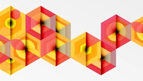 Creative hexagons geometric shapes design Stockillustratie