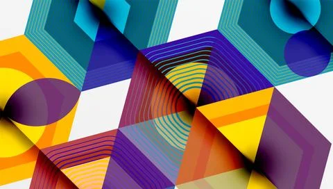 Creative hexagons geometric shapes design Stock Illustration