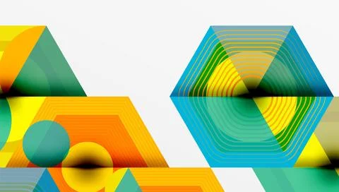 Creative hexagons geometric shapes design Stockillustratie