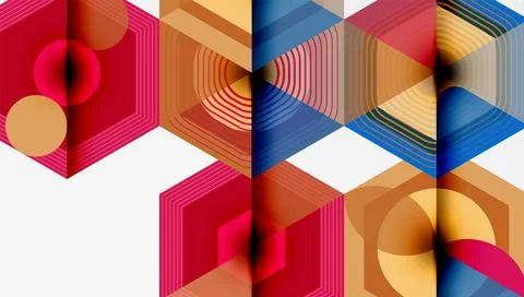 Creative hexagons geometric shapes design Stockillustratie