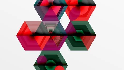 Creative hexagons geometric shapes design Stock Illustration