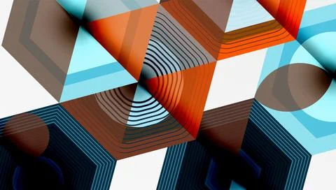 Creative hexagons geometric shapes design Stockillustratie