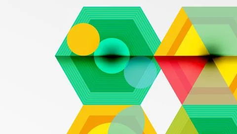 Creative hexagons geometric shapes design Stockillustratie