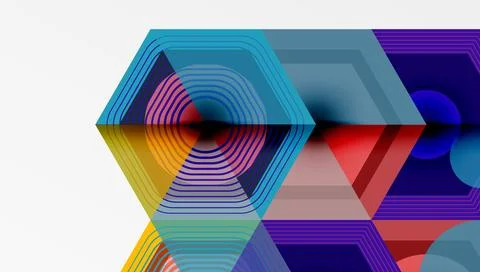 Creative hexagons geometric shapes design Stock Illustration