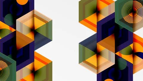 Creative hexagons geometric shapes design 스톡 일러스트
