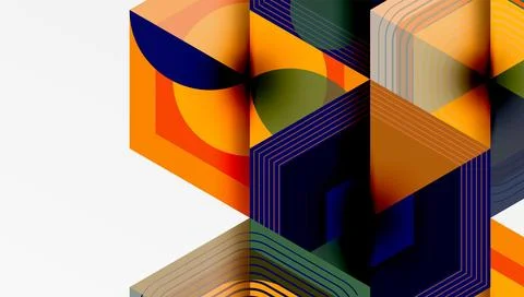 Creative hexagons geometric shapes design Stockillustratie