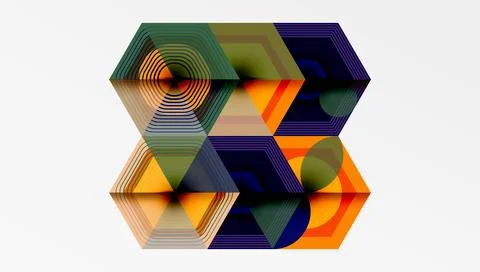Creative hexagons geometric shapes design Stockillustratie