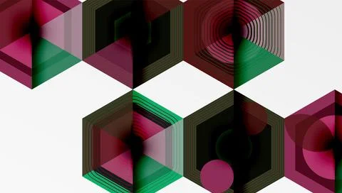 Creative hexagons geometric shapes design Illustrazione stock