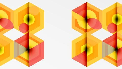 Creative hexagons geometric shapes design Stock Illustration