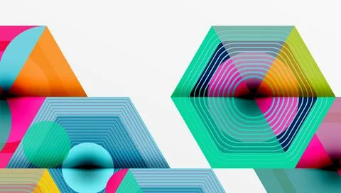 Creative hexagons geometric shapes design Stock Illustration