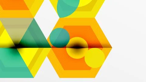 Creative hexagons geometric shapes design Stock Illustration
