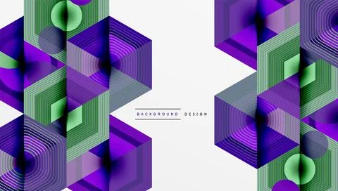 Creative hexagons geometric shapes design Stock Illustration