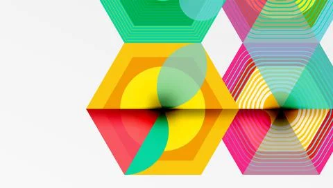 Creative hexagons geometric shapes design Illustrazione stock
