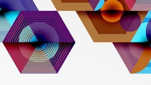 Creative hexagons geometric shapes design Stockillustratie