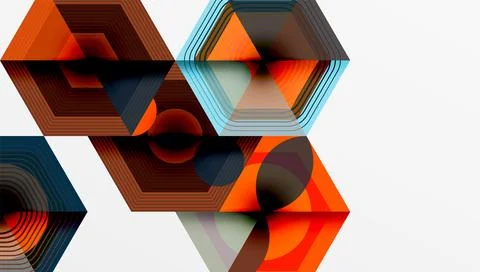 Creative hexagons geometric shapes design Stockillustratie