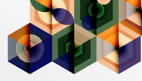 Creative hexagons geometric shapes design Stockillustratie