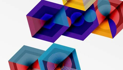 Creative hexagons geometric shapes design Illustrazione stock