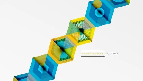 Creative hexagons geometric shapes design Illustrazione stock