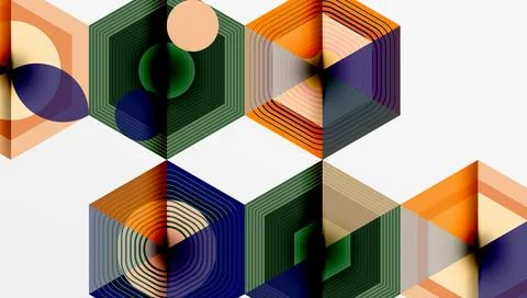 Creative hexagons geometric shapes design Illustrazione stock