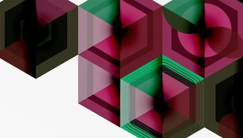 Creative hexagons geometric shapes design Stock Illustration