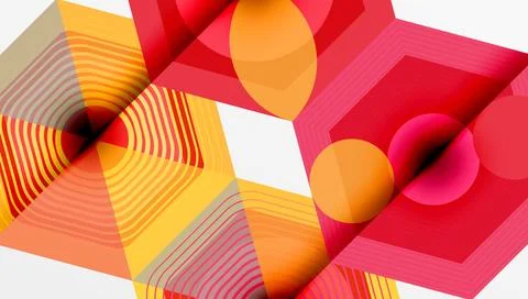 Creative hexagons geometric shapes design Stock Illustration
