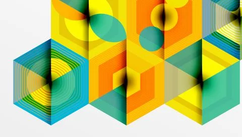 Creative hexagons geometric shapes design Illustrazione stock