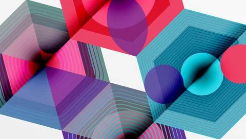 Creative hexagons geometric shapes design Illustrazione stock