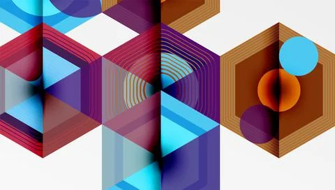 Creative hexagons geometric shapes design Stockillustratie