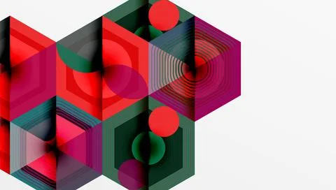 Creative hexagons geometric shapes design Illustrazione stock