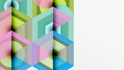 Creative hexagons geometric shapes design Stockillustratie