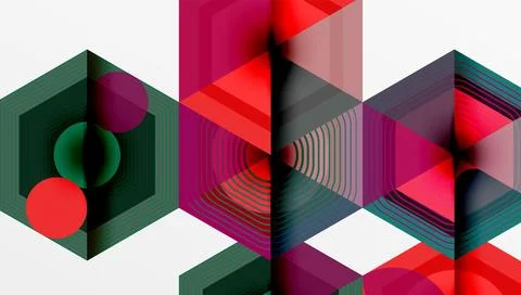 Creative hexagons geometric shapes design Stock Illustration