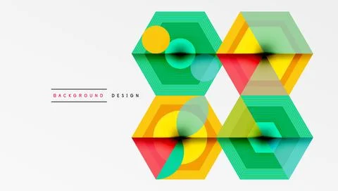 Creative hexagons geometric shapes design Stockillustratie