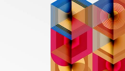 Creative hexagons geometric shapes design Illustrazione stock